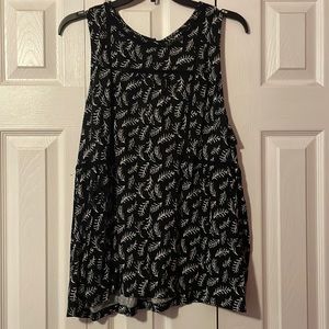 Black Patterned Tank Top